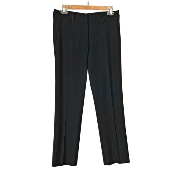 Piazza Sempione Women's Straight Leg Trousers IT 40 US 4 Black Wool Crop Pockets - Picture 1 of 5
